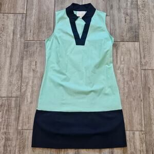 Sail To Sable Dress Womens Size M Sleeveless Sheath Color Block Mint Green Blue